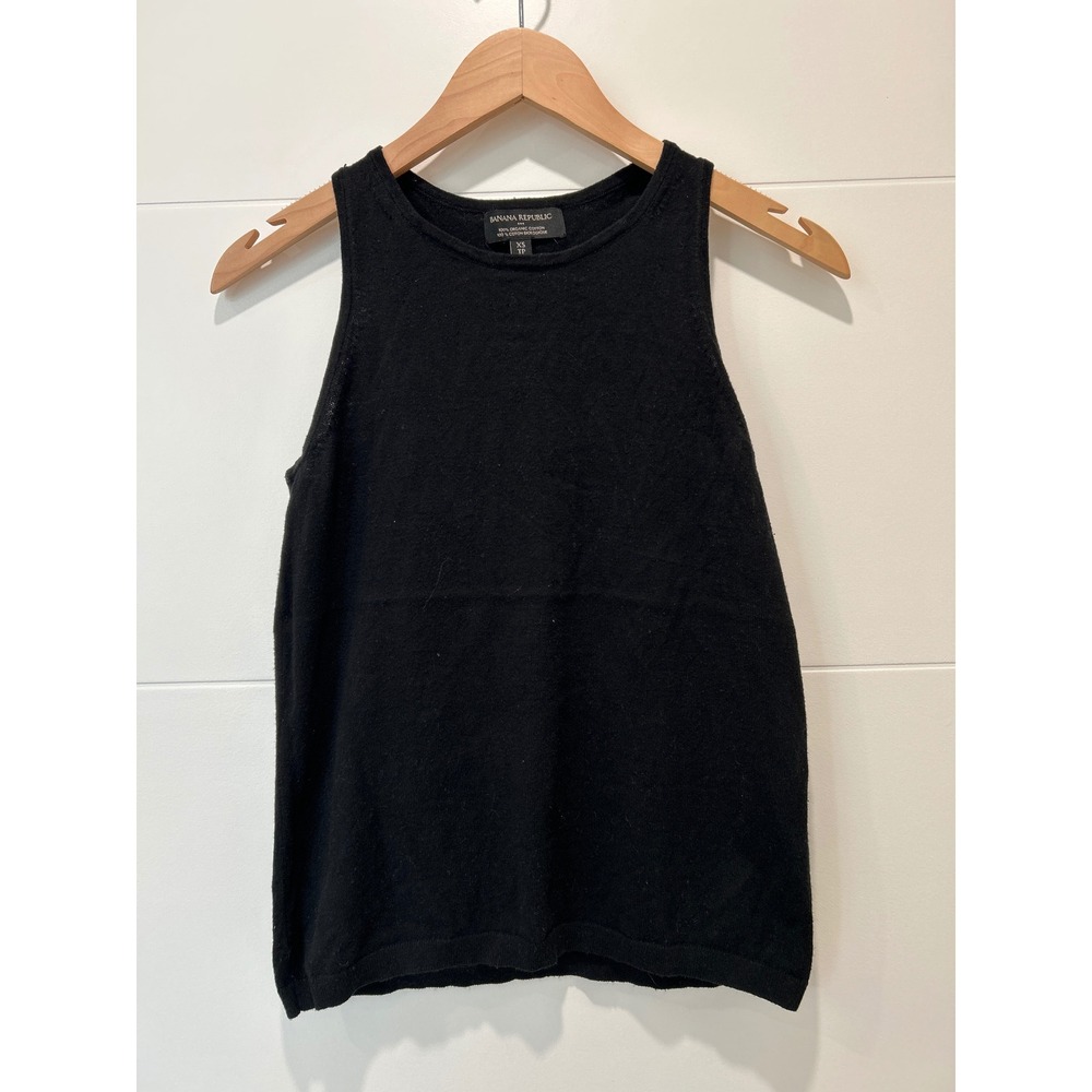 Banana Republic Womens Black 100% Organic Cotton Knit Sweater Tank Top XS